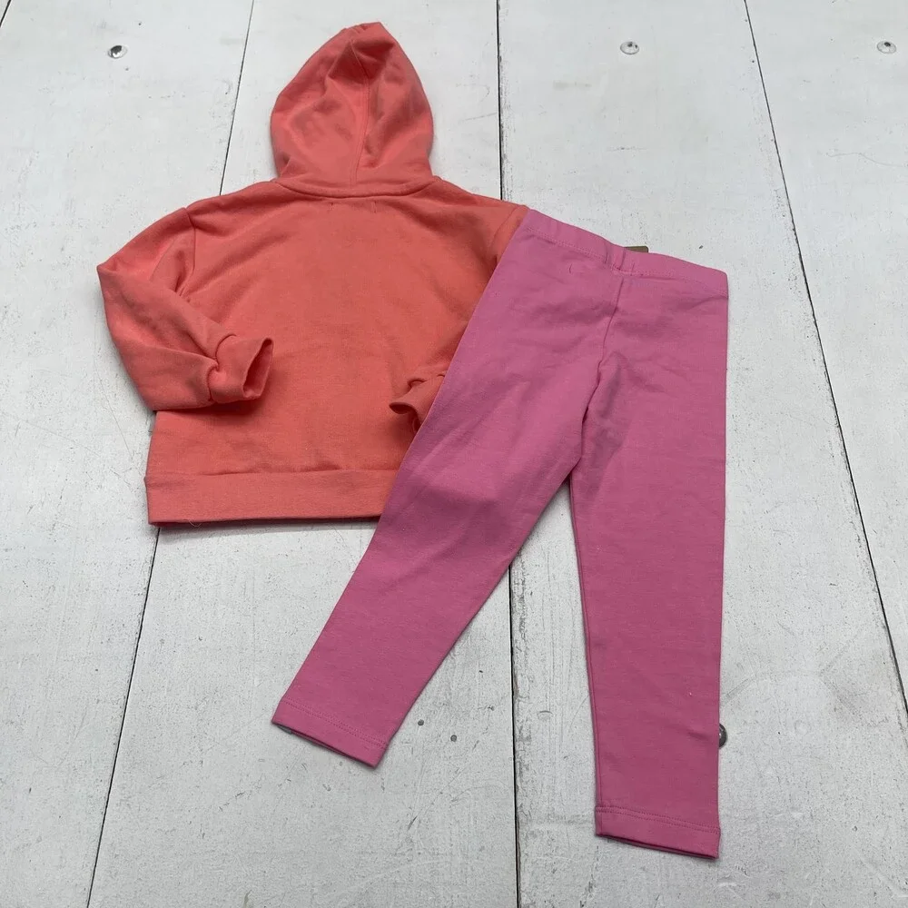 Mimo & Co Hoodie Leggings Set Girls 4 Coral Pink 2 Piece Outfit Loungewear